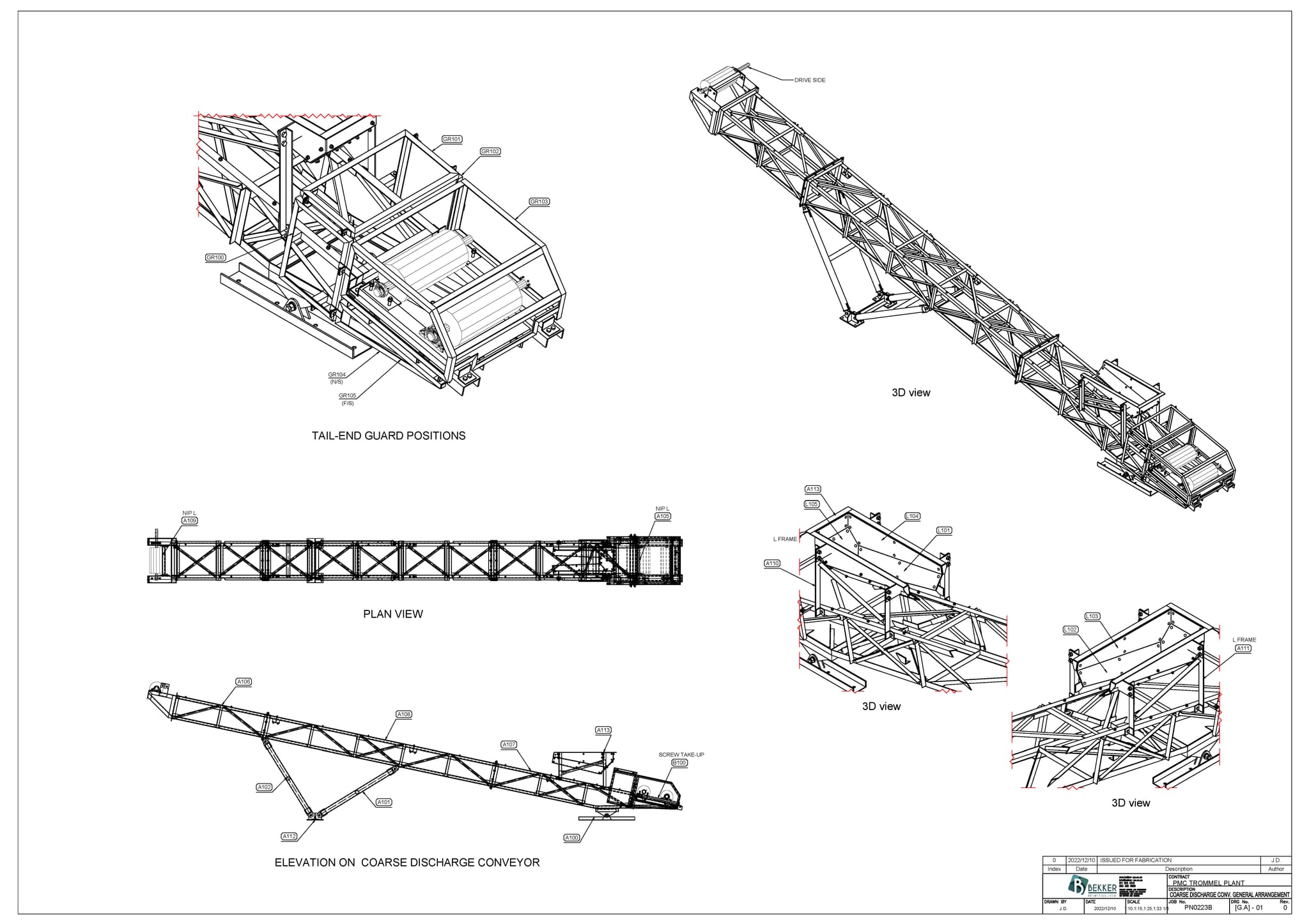 Modular conveyor modules for mineral processing and package plant material handling
